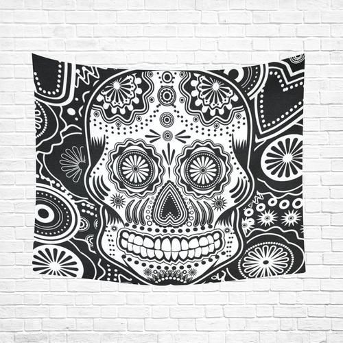 sugar skull Cotton Linen Wall Tapestry 60"x 51"