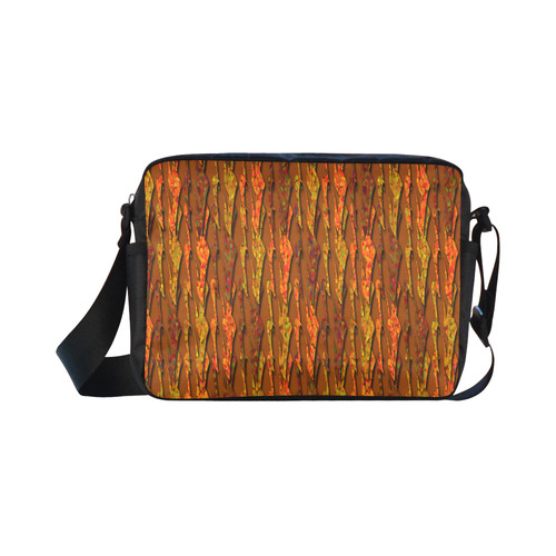 Abstract Strands of Fall Colors - Brown, Orange Classic Cross-body Nylon Bags (Model 1632)