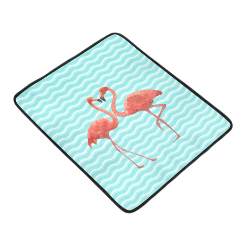 flamingo love Beach Mat 78"x 60"