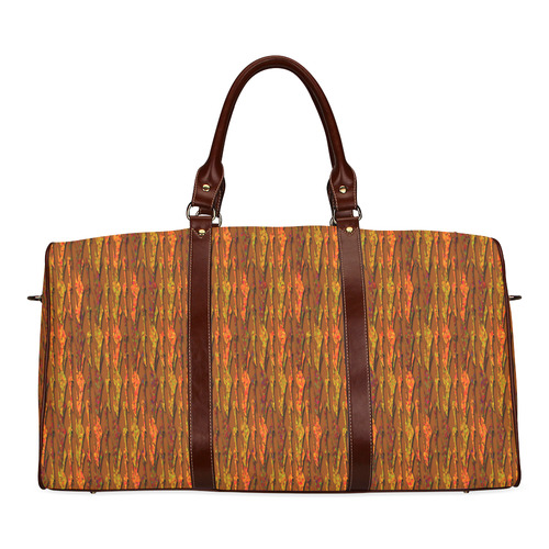 Abstract Strands of Fall Colors - Brown, Orange Waterproof Travel Bag/Large (Model 1639)