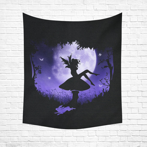 fairy in the moonlight Cotton Linen Wall Tapestry 51"x 60"