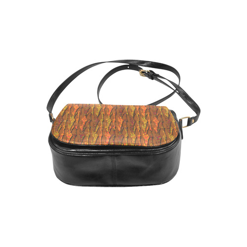 Abstract Strands of Fall Colors - Brown, Orange Classic Saddle Bag/Small (Model 1648)