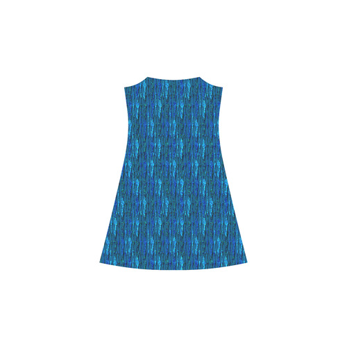 Abstract Scales of Blue Strands Alcestis Slip Dress (Model D05)