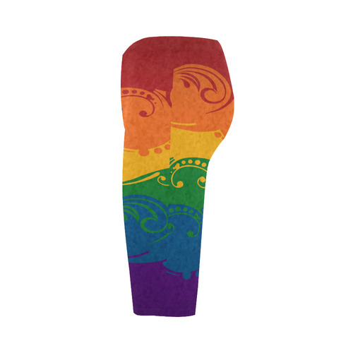 Ornamental Rainbow Flag Hestia Cropped Leggings (Model L03)