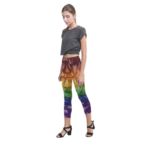 Abstract Rainbow Flag Capri Legging (Model L02)