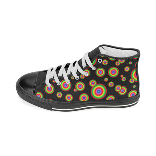 Neon Colored different sized targets Men’s Classic High Top Canvas Shoes (Model 017)