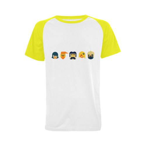 Funny Faces Men's Raglan T-shirt Big Size (USA Size) (Model T11)