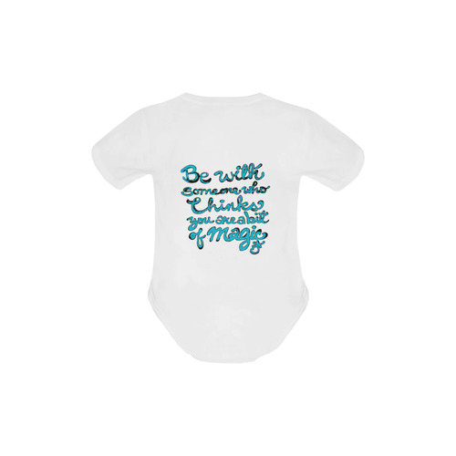 Be with someone teal Baby Powder Organic Short Sleeve One Piece (Model T28)