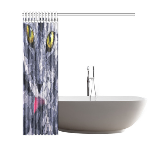 cat tongue Shower Curtain 69"x70"