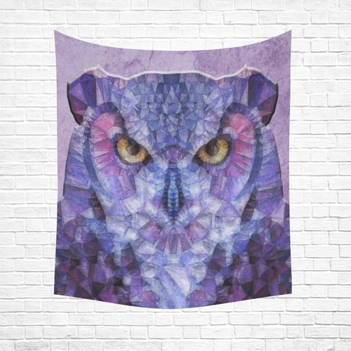 Polygon Owl Cotton Linen Wall Tapestry 51"x 60"