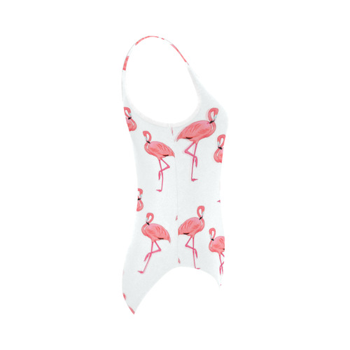 Classic Pink Flamingos Pattern Vest One Piece Swimsuit (Model S04)
