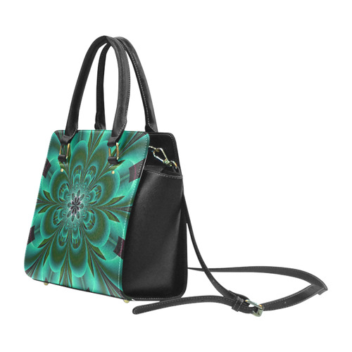 Emerald Green Mandala Flower Classic Shoulder Handbag (Model 1653)