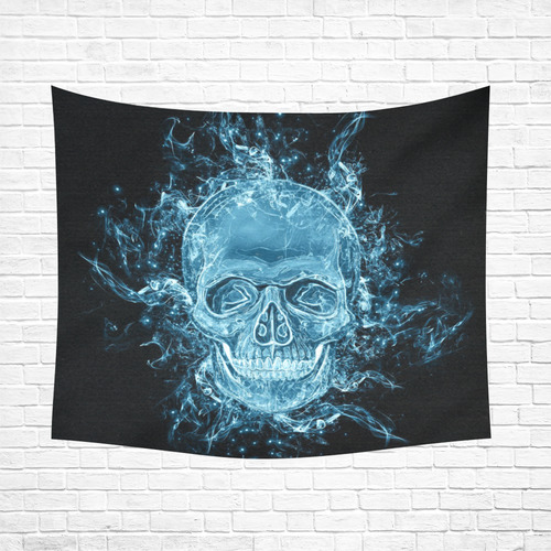glowing skull Cotton Linen Wall Tapestry 60"x 51"
