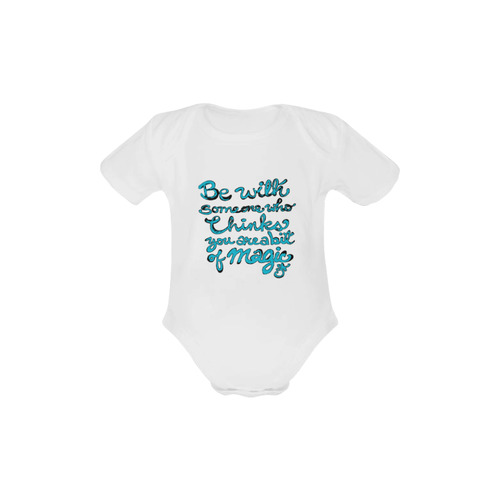 Be with someone teal Baby Powder Organic Short Sleeve One Piece (Model T28)