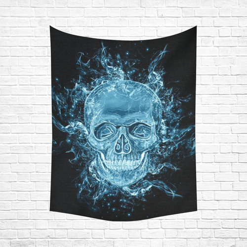 glowing skull Cotton Linen Wall Tapestry 60"x 80"