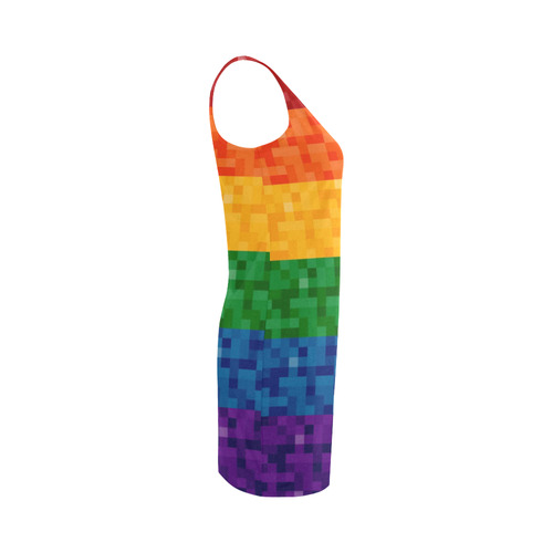 Rainbow Pixel Flag Medea Vest Dress (Model D06)