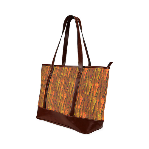 Abstract Strands of Fall Colors - Brown, Orange Tote Handbag (Model 1642)
