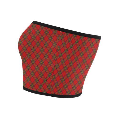 Red Tartan Plaid Pattern Bandeau Top