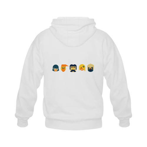Funny Faces Gildan Full Zip Hooded Sweatshirt (Model H02)