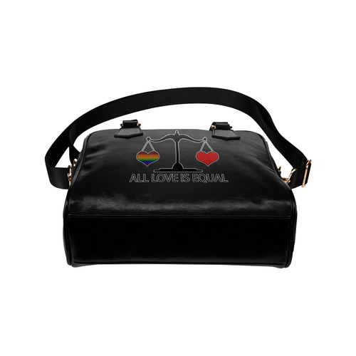 All Love is Equal with Rainbow Heart Shoulder Handbag (Model 1634)