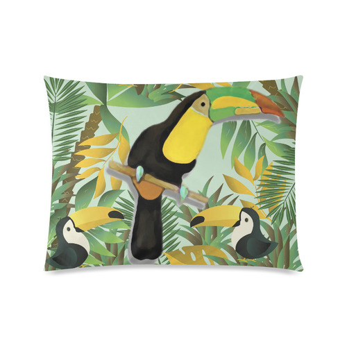 Toucan Tropical Jungle Fine Nature Art Custom Zippered Pillow Case 20"x26"(Twin Sides)