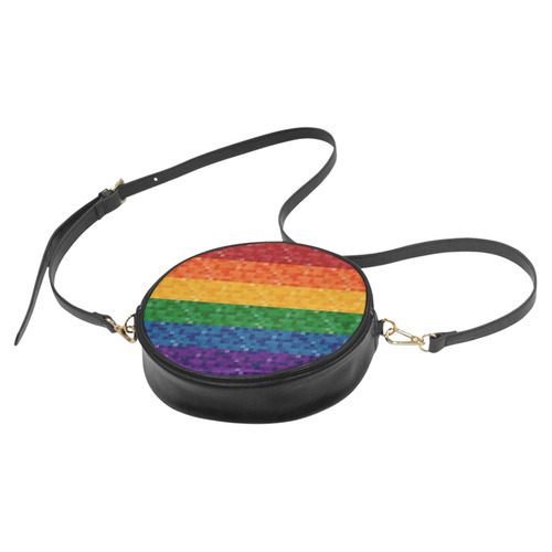 Rainbow Pixel Flag Round Sling Bag (Model 1647)