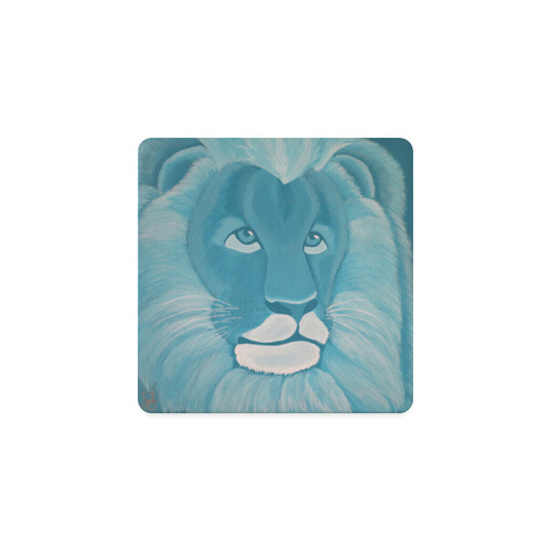 Turquoise Lion Square Coaster