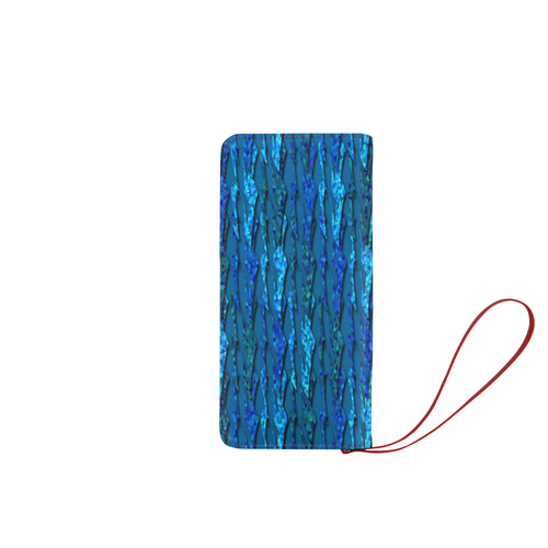 Abstract Scales of Blue Strands Women's Clutch Wallet (Model 1637)