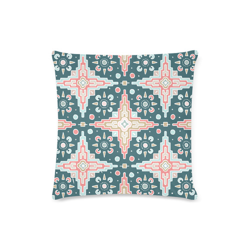 Tribal Aztec Pink and Green Pattern Custom Zippered Pillow Case 16"x16"(Twin Sides)