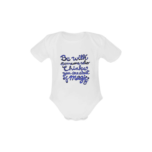 Be with someone blue Baby Powder Organic Short Sleeve One Piece (Model T28)