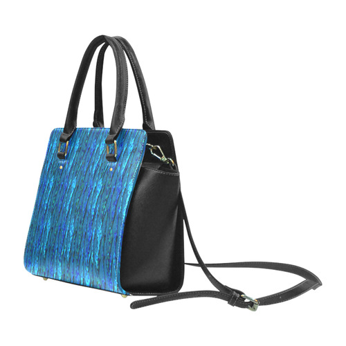 Abstract Scales of Blue Strands Classic Shoulder Handbag (Model 1653)