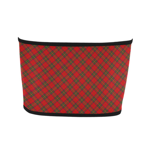 Red Tartan Plaid Pattern Bandeau Top