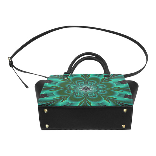 Emerald Green Mandala Flower Classic Shoulder Handbag (Model 1653)