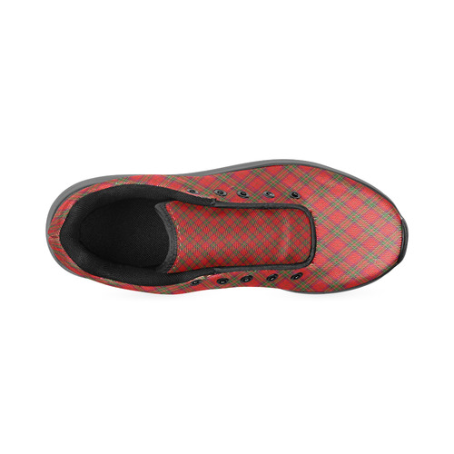 Red Tartan Plaid Pattern Women’s Running Shoes (Model 020)