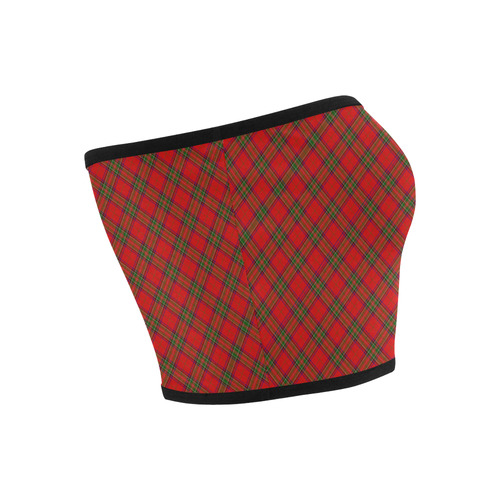 Red Tartan Plaid Pattern Bandeau Top