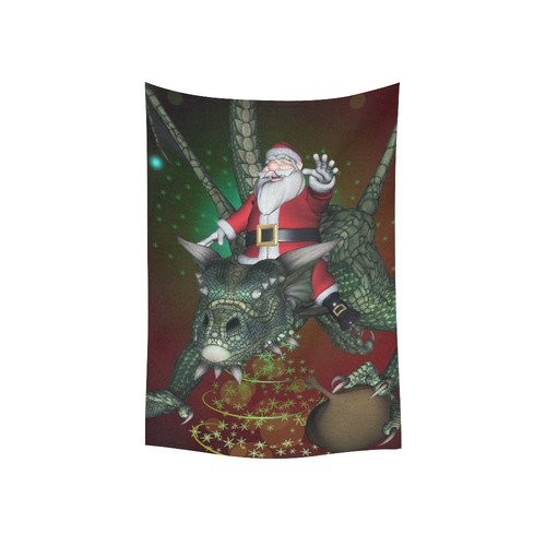 Santa Claus with dragon Cotton Linen Wall Tapestry 40"x 60"