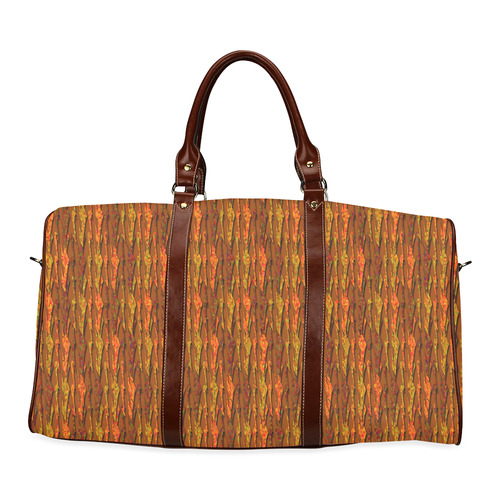 Abstract Strands of Fall Colors - Brown, Orange Waterproof Travel Bag/Small (Model 1639)