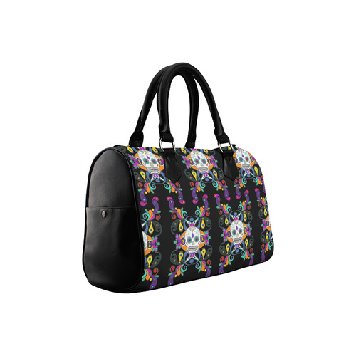 Día De Los Muertos Skulls Ornaments multicolored Boston Handbag (Model 1621)