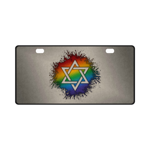Rainbow Star of David License Plate
