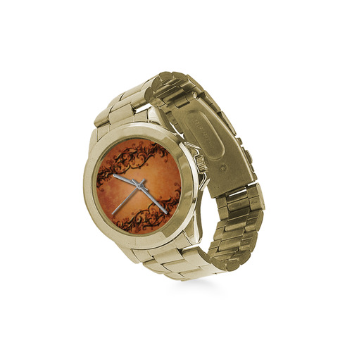Decorative vintage design and floral elements Custom Gilt Watch(Model 101)