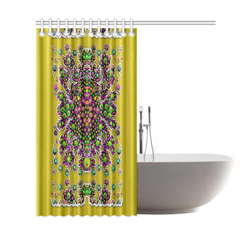 Fantasy flower peacock Mermaid with  pop art Shower Curtain 69"x70"