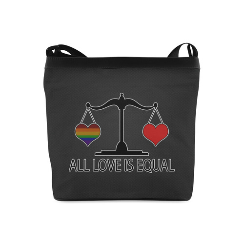 All Love is Equal with Rainbow Heart Crossbody Bags (Model 1613)