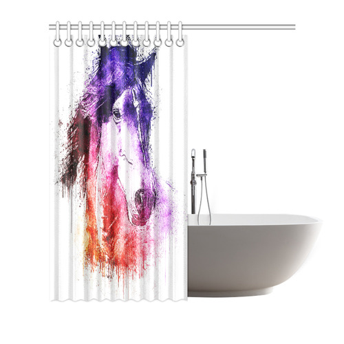 watercolor horse Shower Curtain 72"x72"