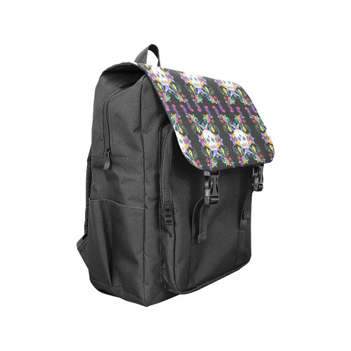 Día De Los Muertos Skulls Ornaments multicolored Casual Shoulders Backpack (Model 1623)