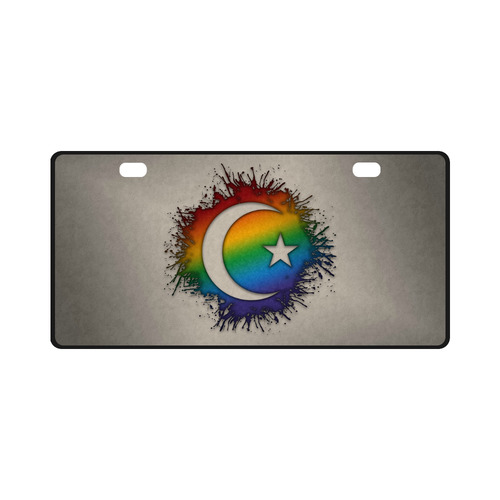 Rainbow Star and Crescent License Plate