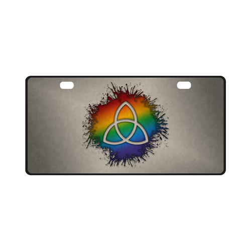 Rainbow Triquetra License Plate