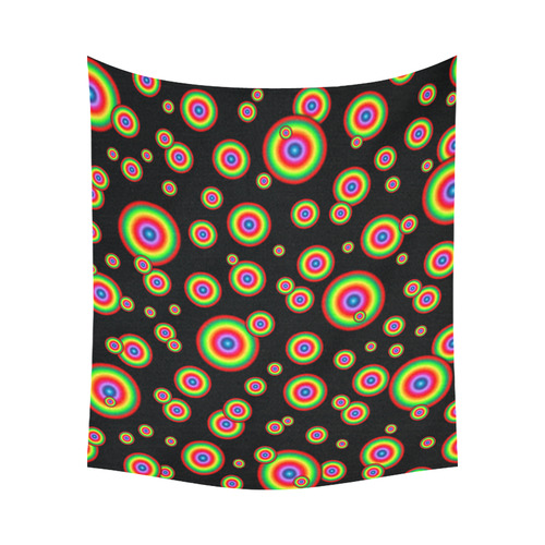 Neon Colored different sized targets Cotton Linen Wall Tapestry 60"x 51"