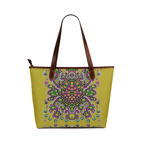 Fantasy flower peacock Mermaid with  pop art Shoulder Tote Bag (Model 1646)