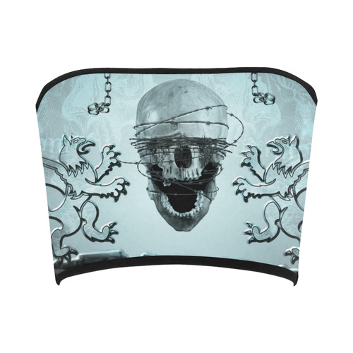 Scary skull with lion Bandeau Top