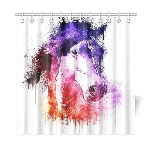 watercolor horse Shower Curtain 72"x72"